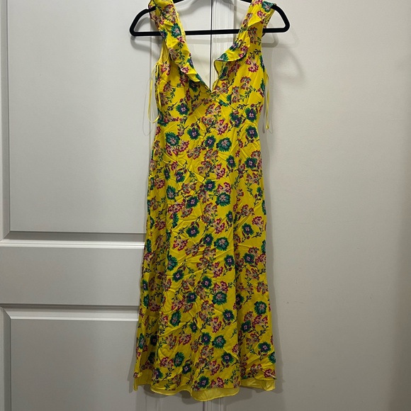 FLAWED SALONI Yellow Holly Midi Dress Size 0 US $595 - Picture 2 of 8